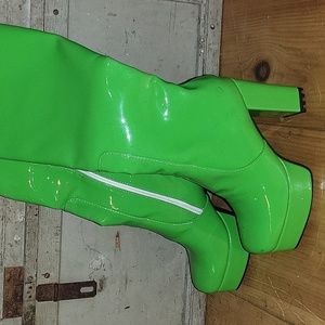 Knee high pleather gogo boots